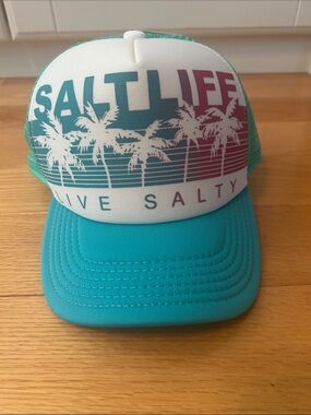 Salt Life Teal and White Trucker Hat